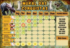 Quadro De Rotina Infantil De Parede Atividade Dinossauro