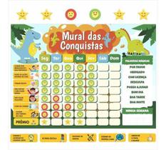 Quadro De Rotina Infantil De Parede Atividade Incentivo Dino - Home&Planner