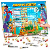 Quadro De Rotina Infantil - Quadro De Tarefas - Quadro de Incentivo Para Geladeira