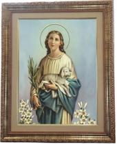 Quadro De Santa Inês, Mod. 01, Tam. 53x43cm. Angelus