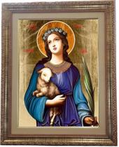 Quadro De Santa Inês, Mod. 04, Tam. 53x43cm. Angelus