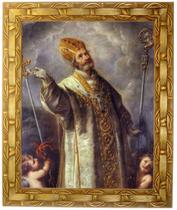 Quadro de Santo Agostinho, Mod. 01, Tam.30x25cm. Angelus