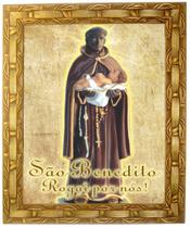 Quadro de São Benedito, Mod. 01, Tam.30x25cm. Angelus Quadro de São Benedito, Mod. 01, Tam.30x25cm. Angelus