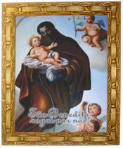Quadro De São Benedito, Mod. 02, Tam.30x25cm. Angelus Quadro De São Benedito, Mod. 02, Tam.30x25cm. Angelus