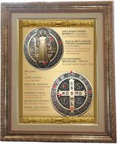 Quadro De São Bento, Com Medalha, Mod.04, 53X43cm. Angelus