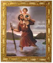 Quadro de São Cristóvão, Mod. 01, Tam. 30X25cm. Angelus Quadro de São Cristóvão, Mod. 01, Tam. 30X25cm. Angelus