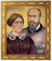 Quadro De São Luiz E Santa Zélia, Mod.02, 30x25cm. Angelus