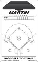 Quadro de treinador de beisebol/softbol Martin Dry Erase, 2 lados, 11" x 16", com marcador