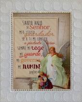 Quadro de Verniz Oração Santo Anjo da Guarda com Moldura 57x37 cm