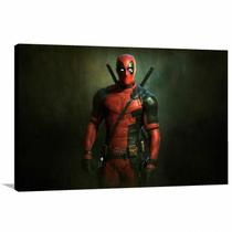 Quadro Deadpool decorativo com Tela em Tecido