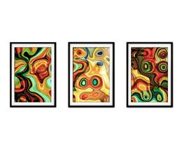 Quadro decor 30x66 canvas formas abstratas mod 108