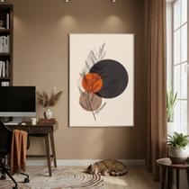 Quadro Decor Arte Tons Escuros Marrom 70X50Cm Mold Branca