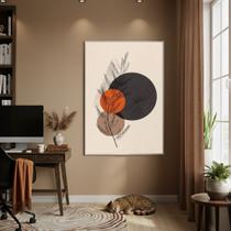 Quadro Decor Arte Tons Escuros Marrom 70x50cm Mold Branca