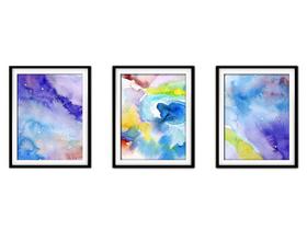 Quadro decor canvas 30x66 universo colorido mod 118