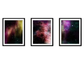 Quadro decor canvas 30x66 universo colorido mod 127