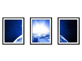 Quadro decor canvas 30x66 universo colorido mod 128