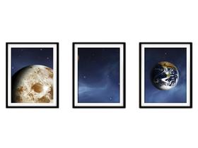 Quadro decor canvas 30x66 universo colorido mod 137