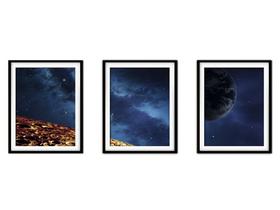 Quadro decor canvas 30x66 universo colorido mod 140