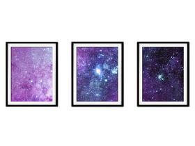 Quadro decor canvas 30x66 universo colorido mod 162