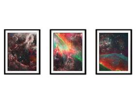 Quadro decor canvas 30x66 universo colorido mod 220