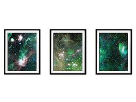 Quadro decor canvas 30x66 universo colorido mod 221