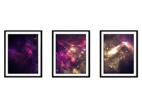 Quadro decor canvas 30x66 universo colorido mod 237