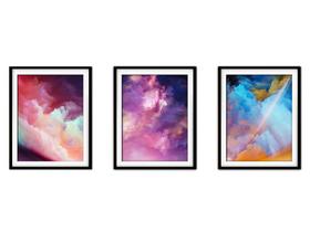 Quadro decor canvas 30x66 universo colorido mod 257