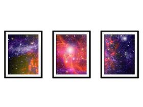 Quadro decor canvas 30x66 universo colorido mod 262