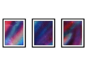 Quadro decor canvas 45x96 universo colorido mod 185