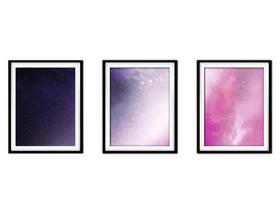 Quadro decor canvas 55x110 universo colorido mod 182