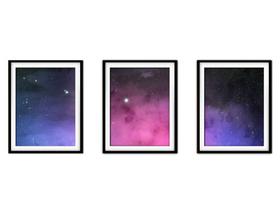 Quadro decor canvas 55x110 universo colorido mod 6