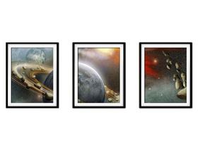 Quadro decor canvas 55x110 universo colorido mod 71