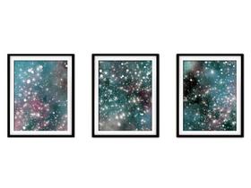 Quadro decor canvas 55x110 universo colorido mod 83