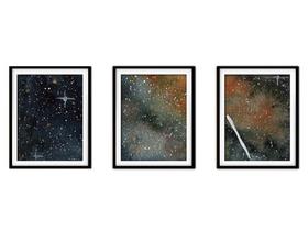 Quadro decor canvas 55x110 universo colorido mod 94