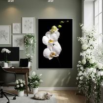 Quadro Decor Flor Orquídea Mariposa 70x50cm Mold Branca Quadro Decor Flor Orquídea Mariposa 70x50cm Mold Branca