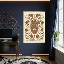 Quadro Decor Ilustração De Sagitário 70x50cm Mold Branca