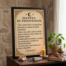 Quadro Decor Mantra Prosperidade 33x24cm Mold Preta Vidro