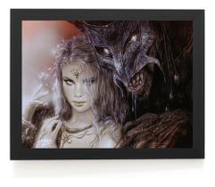 Quadro Decor Mulher E Criatura Fantasy Arte De Luis Royo