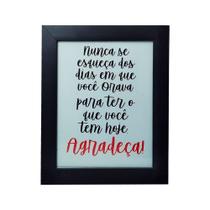 Quadro Decor Nunca Se Esqueça com Moldura e Vidro Mdf Adesivado
