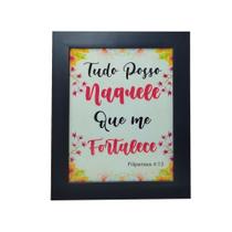 Quadro Decor Tudo Posso Naquele com Moldura e Vidro Mdf Adesivado Quadro Decor Tudo Posso Naquele com Moldura e Vidro Mdf Adesivado