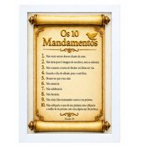 Quadro Decora Os 10 Mandamentos Bíblia Êxodo 20 Jesus Cristo Tamanho:A3 (30x42)Cor:Branco