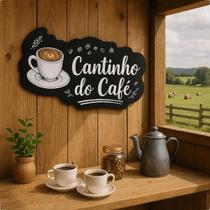 Quadro Decoração Cantinho do Café Acabamento a Laser 37x22cm Mdf Adesivado Quadro Decoração Cantinho do Café Acabamento a Laser 37x22cm Mdf Adesivado