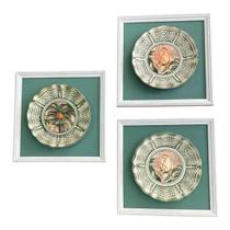 Quadro Decoraçao Classico Sala Passaro Moldura Prato Kit 3