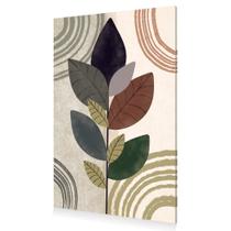 Quadro Decoração Floral Abstrato Moderno Neutro Canvas 60x40