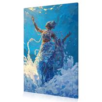 Quadro Decoração Iemanjá Orixá Umbanda Candomblé Canva 60x40