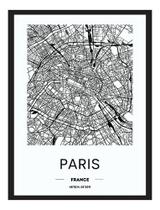 Quadro Decoração Mapas 36 Cidades Mundo C/ Vidro A3 30x42 cm