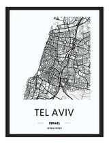 Quadro Decoração Mapas 36 Cidades Mundo C/ Vidro A3 30x42 cm