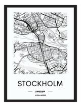 Quadro Decoração Mapas 36 Cidades Mundo C/ Vidro A3 30x42 cm