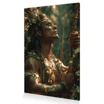 Quadro Decoração Oxóssi Orixá Caça Força Umbanda Canva 60x40