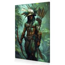 Quadro Decoração Oxóssi Orixá Caça Umbanda Tela Canvas 60x40